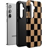 image:imageCasely Galaxy S10 Plus Case  Midnight Web  Spider Web  Essential Slim DualLayer Protective DesignFit Check  Black  Brown Checkerboard
