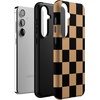 image:imageCasely Galaxy S10 Plus Case  Midnight Web  Spider Web  Essential Slim DualLayer Protective DesignFit Check  Black  Brown Checkerboard