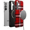 image:imageCasely Galaxy S10 Plus Case  Spruce  Kitty and Vibe Holiday  Essential Slim DualLayer Protective DesignAs if  Red Plaid