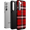 image:imageCasely Galaxy S10 Plus Case  Spruce  Kitty and Vibe Holiday  Essential Slim DualLayer Protective DesignAs if  Red Plaid
