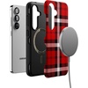 image:imageCasely Galaxy S10 Plus Case  Spruce  Kitty and Vibe Holiday  Essential Slim DualLayer Protective DesignAs if  Red Plaid