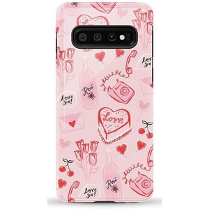 image:imageCasely Galaxy S10 Case  Queen of Diamonds  Pink Watercolor  Essential Slim DualLayer Protective DesignThats Amore  Valentines