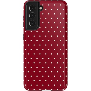 image:imageCasely Galaxy S10 Plus Case  Spruce  Kitty and Vibe Holiday  Essential Slim DualLayer Protective DesignOn the Dot  Maroon Polka Dot
