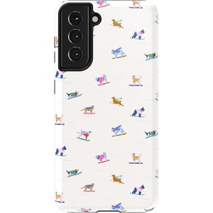 image:imageCasely Galaxy S10 Plus Case  Spruce  Kitty and Vibe Holiday  Essential Slim DualLayer Protective DesignPowder Pups  Dog Sled