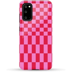 image:imageCasely Galaxy S20 Case  Grand Cabana  Palm Beach  Essential Slim DualLayer Protective DesignVibe Check  Pink Checkerboard