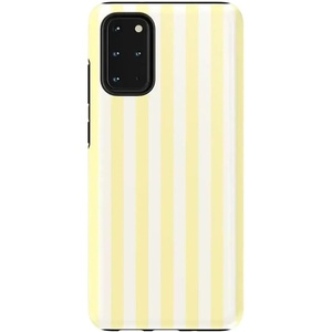 image:imageCasely Galaxy S20 Plus Case  Lovebug  Blue Hearts  Essential Slim DualLayer Protective DesignButter Yellow Stripes  Sunday Best