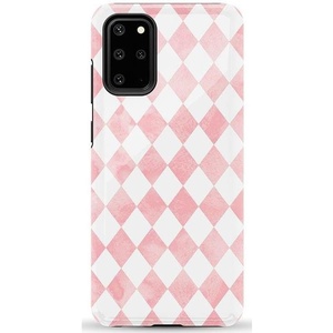 image:imageCasely Galaxy S20 Plus Case  Lovebug  Blue Hearts  Essential Slim DualLayer Protective DesignQueen of Diamonds  Pink Watercolor