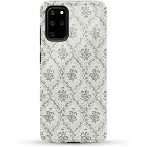 image:imageCasely Galaxy S20 Plus Case  Lovebug  Blue Hearts  Essential Slim DualLayer Protective DesignSage Tapestry  Floral Vines