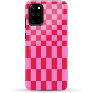 image:imageCasely Galaxy S20 Plus Case  Lovebug  Blue Hearts  Essential Slim DualLayer Protective DesignVibe Check  Pink Checkerboard