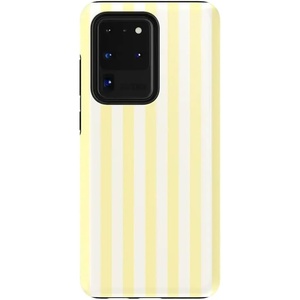 image:imageCasely Galaxy S20 Ultra Case  XOXO  Candy Hearts  Essential Slim DualLayer Protective DesignButter Yellow Stripes  Sunday Best