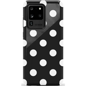 image:imageCasely Galaxy S20 Ultra Case  XOXO  Candy Hearts  Essential Slim DualLayer Protective DesignHigh Contrast  Black Polka Dot