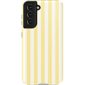 image:imageCasely Galaxy S21 Case  Nantucket Cottage  Blue Hydrangea  Essential Slim DualLayer Protective DesignButter Yellow Stripes  Sunday Best