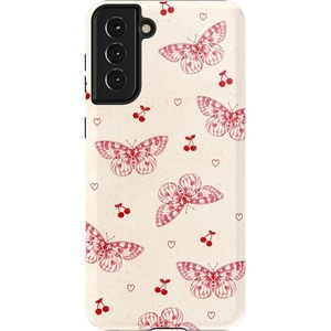 image:imageCasely Galaxy S21 Case  Nantucket Cottage  Blue Hydrangea  Essential Slim DualLayer Protective DesignHeart Flutters  Butterfly