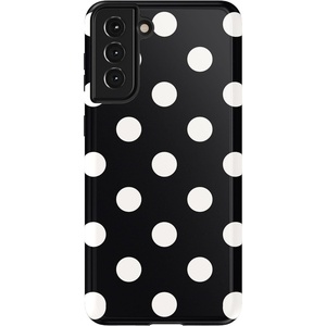 image:imageCasely Galaxy S21 Case  Nantucket Cottage  Blue Hydrangea  Essential Slim DualLayer Protective DesignHigh Contrast  Black Polka Dot