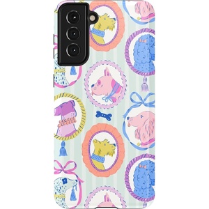 image:imageCasely Galaxy S21 Plus Case  Ride The Wave  Pastel Rainbow Lined  Essential Slim DualLayer Protective DesignChateau Pups  French Dog