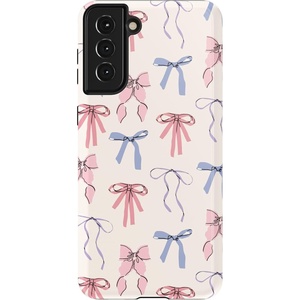 image:imageCasely Galaxy S21 Plus Case  Ride The Wave  Pastel Rainbow Lined  Essential Slim DualLayer Protective DesignCoquette Girlie  Pastel Bows