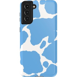 image:imageCasely Galaxy S21 Plus Case  Ride The Wave  Pastel Rainbow Lined  Essential Slim DualLayer Protective DesignCurrent MOOd  Light Blue Cow Print