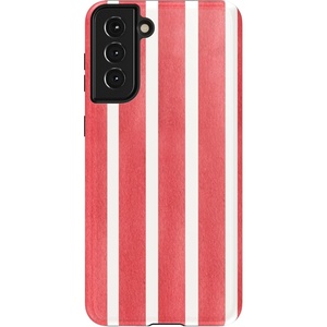 image:imageCasely Galaxy S21 Plus Case  Ride The Wave  Pastel Rainbow Lined  Essential Slim DualLayer Protective DesignEast Coast Summer  Red Stripes