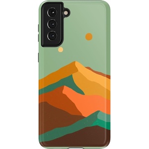 image:imageCasely Galaxy S21 Plus Case  Ride The Wave  Pastel Rainbow Lined  Essential Slim DualLayer Protective DesignEndless Peaks  Colorblock Mountain