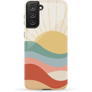 image:imageCasely Galaxy S21 Plus Case  Ride The Wave  Pastel Rainbow Lined  Essential Slim DualLayer Protective DesignHere Comes the Sun  Colorblock Sunset