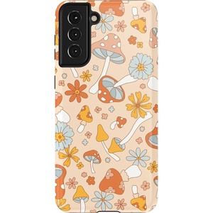 image:imageCasely Galaxy S21 Plus Case  Ride The Wave  Pastel Rainbow Lined  Essential Slim DualLayer Protective DesignMushroom Magic  Retro Floral