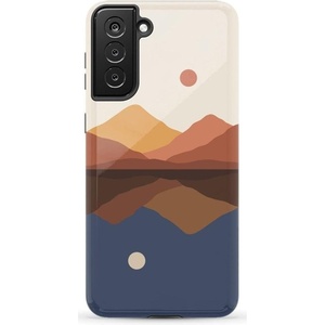 image:imageCasely Galaxy S21 Plus Case  Ride The Wave  Pastel Rainbow Lined  Essential Slim DualLayer Protective DesignOpposites Attract  Day  Night Mountains