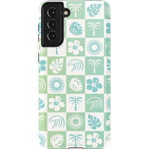 image:imageCasely Galaxy S21 Plus Case  Ride The Wave  Pastel Rainbow Lined  Essential Slim DualLayer Protective DesignPura Vida  Coastal Checkers