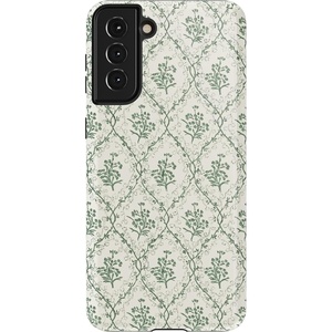 image:imageCasely Galaxy S21 Plus Case  Ride The Wave  Pastel Rainbow Lined  Essential Slim DualLayer Protective DesignSage Tapestry  Floral Vines