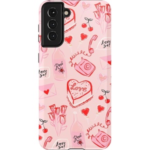 image:imageCasely Galaxy S21 Plus Case  Ride The Wave  Pastel Rainbow Lined  Essential Slim DualLayer Protective DesignThats Amore  Valentines