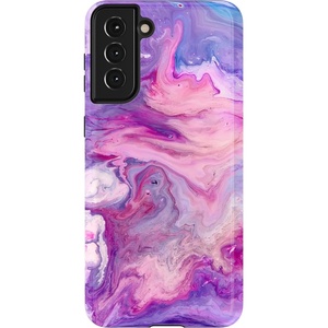 image:imageCasely Galaxy S21 Plus Case  Ride The Wave  Pastel Rainbow Lined  Essential Slim DualLayer Protective DesignTie Dying Over You  Purple Marble