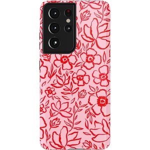 image:imageCasely Galaxy S21 Ultra Case  Opposites Attract  Day amp Night Mountains  Essential Slim DualLayer Protective DesignBlush Garden  Floral Doodle