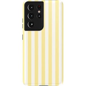 image:imageCasely Galaxy S21 Ultra Case  Opposites Attract  Day amp Night Mountains  Essential Slim DualLayer Protective DesignButter Yellow Stripes  Sunday Best