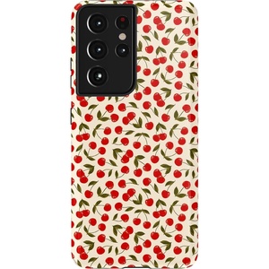 image:imageCasely Galaxy S21 Ultra Case  Opposites Attract  Day amp Night Mountains  Essential Slim DualLayer Protective DesignCherry on Top  Red Cherries