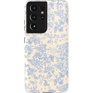 image:imageCasely Galaxy S21 Ultra Case  Opposites Attract  Day amp Night Mountains  Essential Slim DualLayer Protective DesignCupids Canvas  Periwinkle Floral