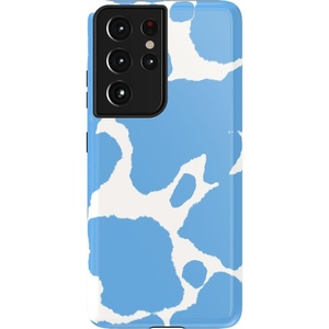 image:imageCasely Galaxy S21 Ultra Case  Opposites Attract  Day amp Night Mountains  Essential Slim DualLayer Protective DesignCurrent MOOd  Light Blue Cow Print