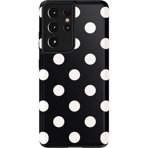 image:imageCasely Galaxy S21 Ultra Case  Opposites Attract  Day amp Night Mountains  Essential Slim DualLayer Protective DesignHigh Contrast  Black Polka Dot