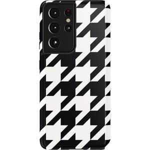 image:imageCasely Galaxy S21 Ultra Case  Opposites Attract  Day amp Night Mountains  Essential Slim DualLayer Protective DesignHoundstooth  High Contrast Design