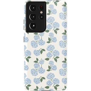 image:imageCasely Galaxy S21 Ultra Case  Opposites Attract  Day amp Night Mountains  Essential Slim DualLayer Protective DesignNantucket Cottage  Blue Hydrangea