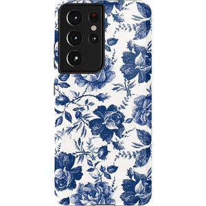 image:imageCasely Galaxy S21 Ultra Case  Opposites Attract  Day amp Night Mountains  Essential Slim DualLayer Protective DesignRose to Fame  Blue  White Rose Floral