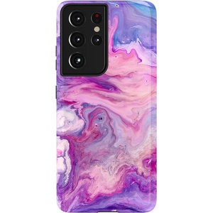 image:imageCasely Galaxy S21 Ultra Case  Opposites Attract  Day amp Night Mountains  Essential Slim DualLayer Protective DesignTie Dying Over You  Purple Marble