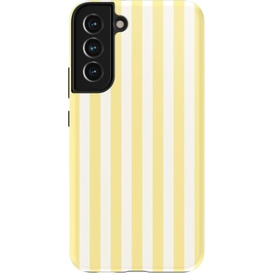 image:imageCasely Galaxy S22 Plus Case  Current Mood  Cow Print  Essential Slim DualLayer Protective DesignButter Yellow Stripes  Sunday Best
