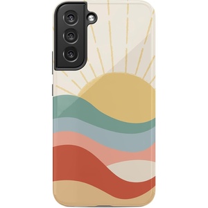 image:imageCasely Galaxy S22 Plus Case  Current Mood  Cow Print  Essential Slim DualLayer Protective DesignHere Comes the Sun  Colorblock Sunset