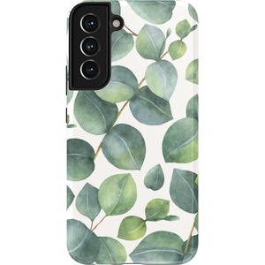 image:imageCasely Galaxy S22 Plus Case  Current Mood  Cow Print  Essential Slim DualLayer Protective DesignLeaf Me Alone  Green Floral Print