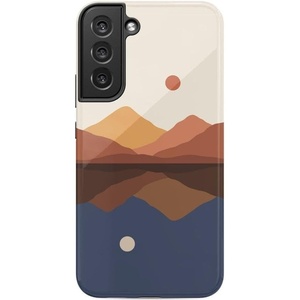 image:imageCasely Galaxy S22 Plus Case  Current Mood  Cow Print  Essential Slim DualLayer Protective DesignOpposites Attract  Day  Night Mountains