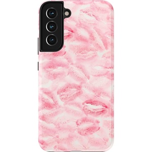 image:imageCasely Galaxy S22 Plus Case  Current Mood  Cow Print  Essential Slim DualLayer Protective DesignSealed with a Kiss  Pink Lipstick