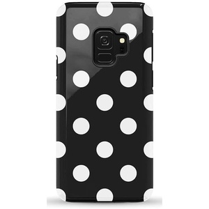 image:imageCasely Galaxy S9 Case  Leaf Me Alone  Green Floral Print  Essential Slim DualLayer Protective DesignHigh Contrast  Black Polka Dot