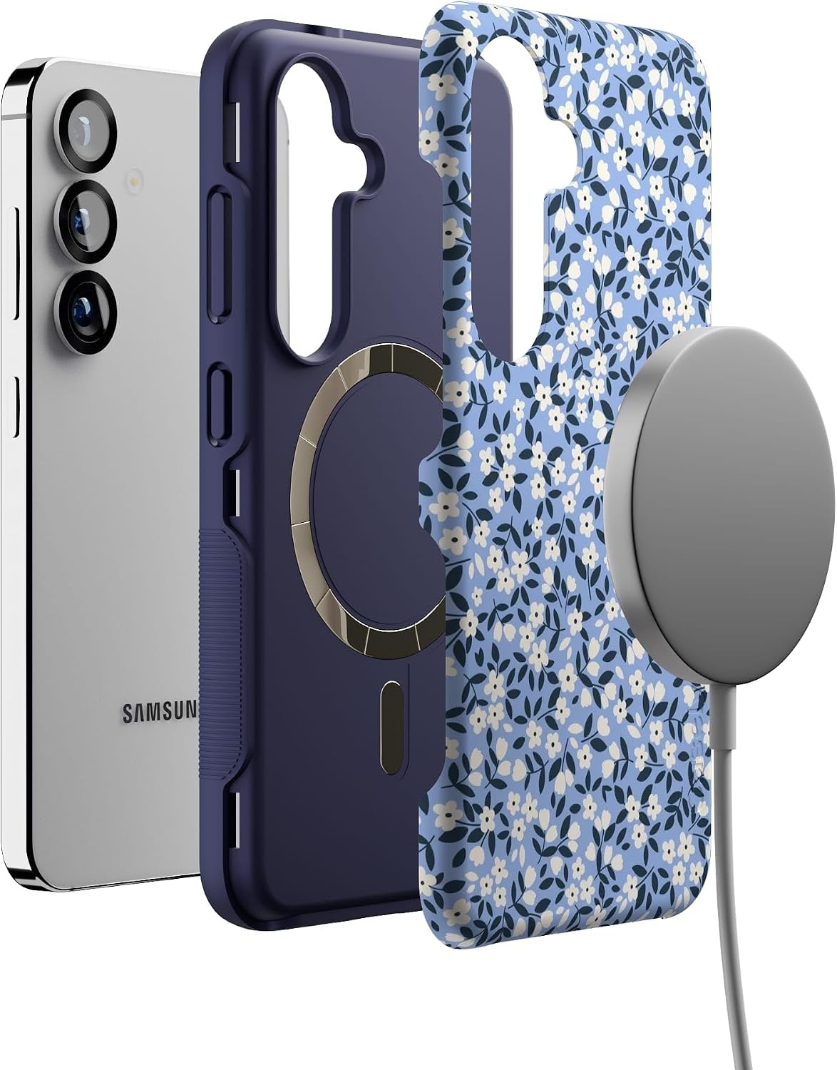 image:imageCasely Galaxy S25 Case  Pura Vida  Coastal Checkers  Bold Protective Design  Compatible with MagSafePicking Daisies  Cottagecore