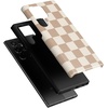 image:imageCasely Galaxy S22 Ultra Case  Cupids Canvas  Periwinkle Floral  Essential Slim DualLayer Protective DesignFit Check  Neutral Checkerboard
