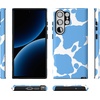 image:imageCasely Galaxy S23 Ultra Case  Fit Check  Neutral Checkerboard  Essential Slim DualLayer Protective DesignCurrent MOOd  Light Blue Cow Print