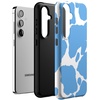 image:imageCasely Galaxy S24 Case  Pura Vida  Coastal Checkers  Essential Slim DualLayer Protective DesignCurrent MOOd  Light Blue Cow Print